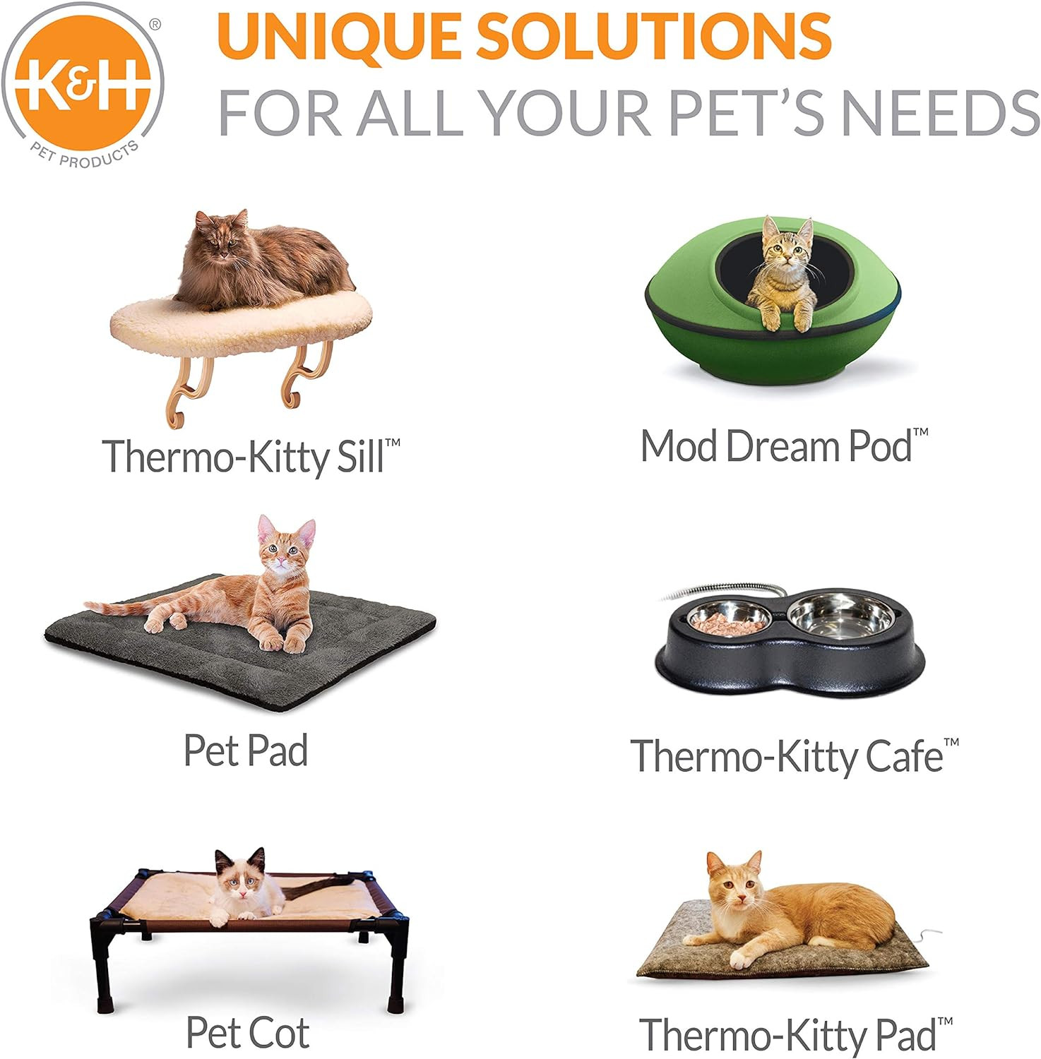 Bolster Heated Cat Bed for Indoor Cats, Thermo-Kitty Fashion Splash Orthopedic F