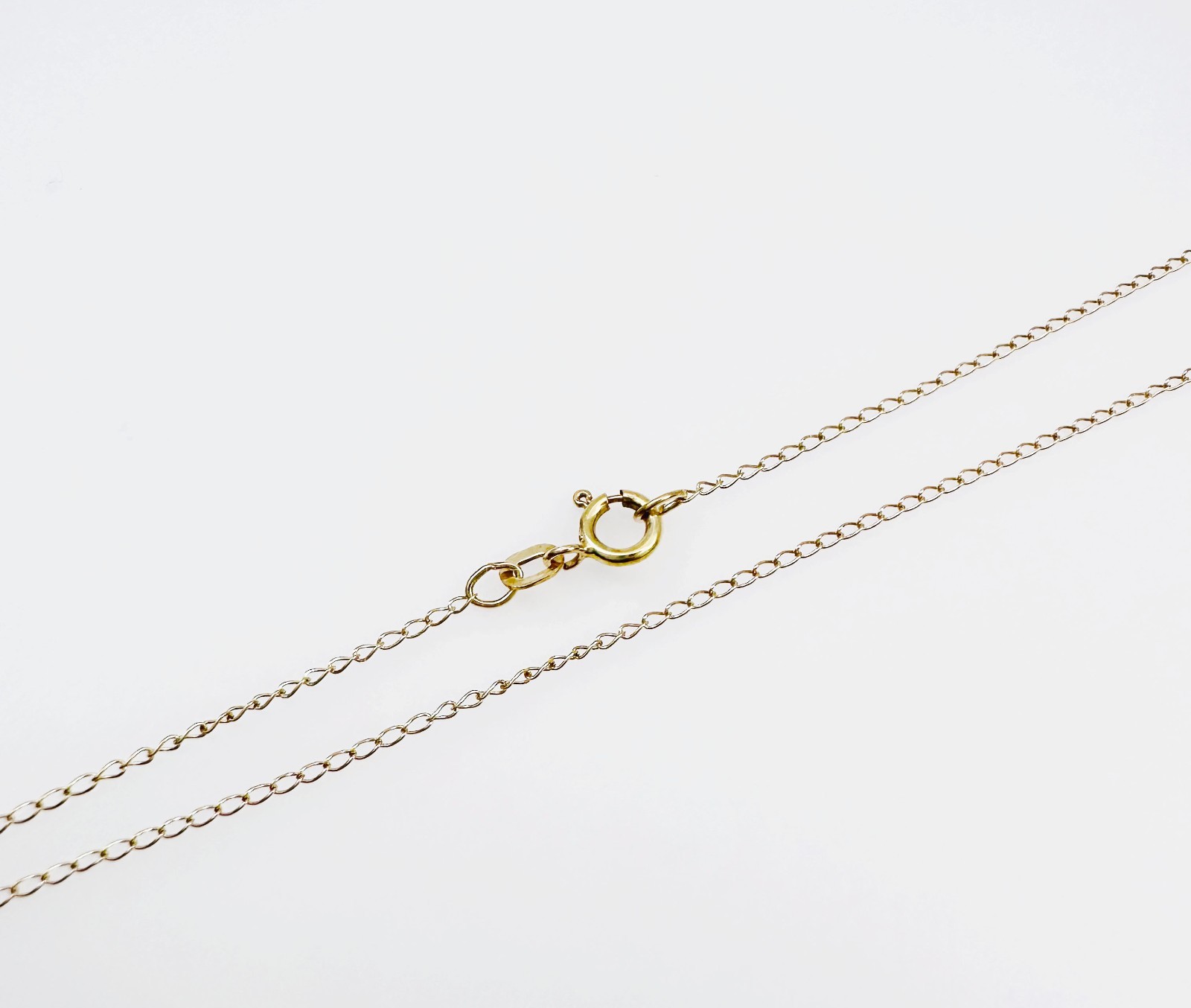 Solid 10K Yellow Gold Thin Cable Link Chain Necklace, .8mm, 18 1/4″, 0.4g
