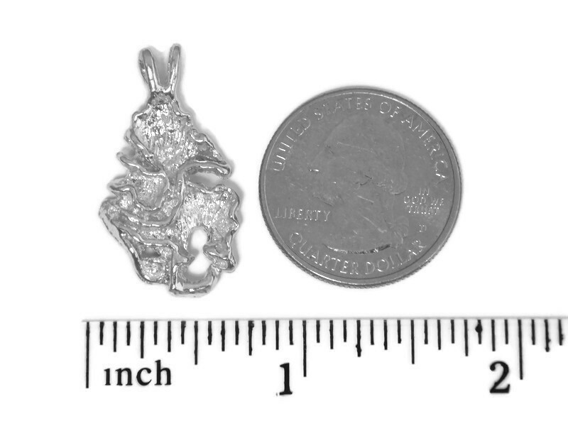 .925 Sterling Silver Nugget 7 Charm Pendant