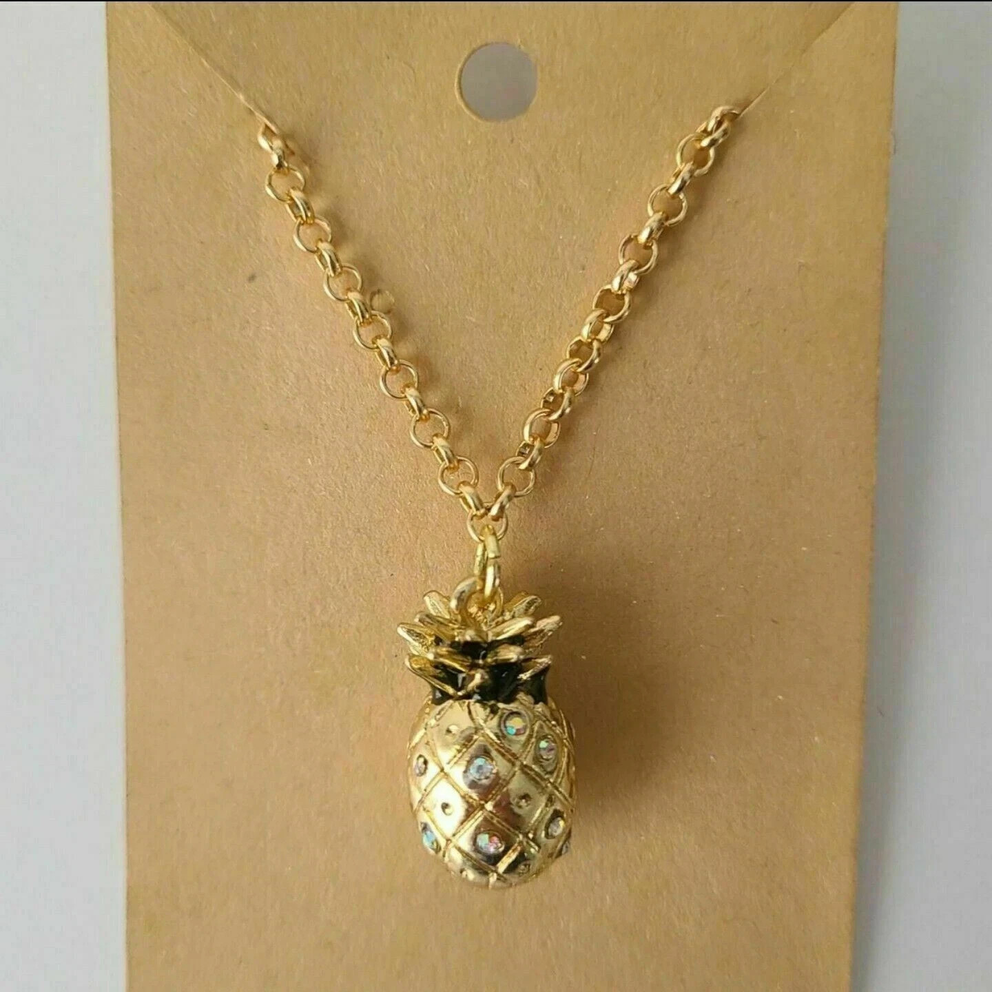 1Ct Round Cut VVS1 Diamond Pineapple Pendant 14K Yellow Gold Finish Free Chain