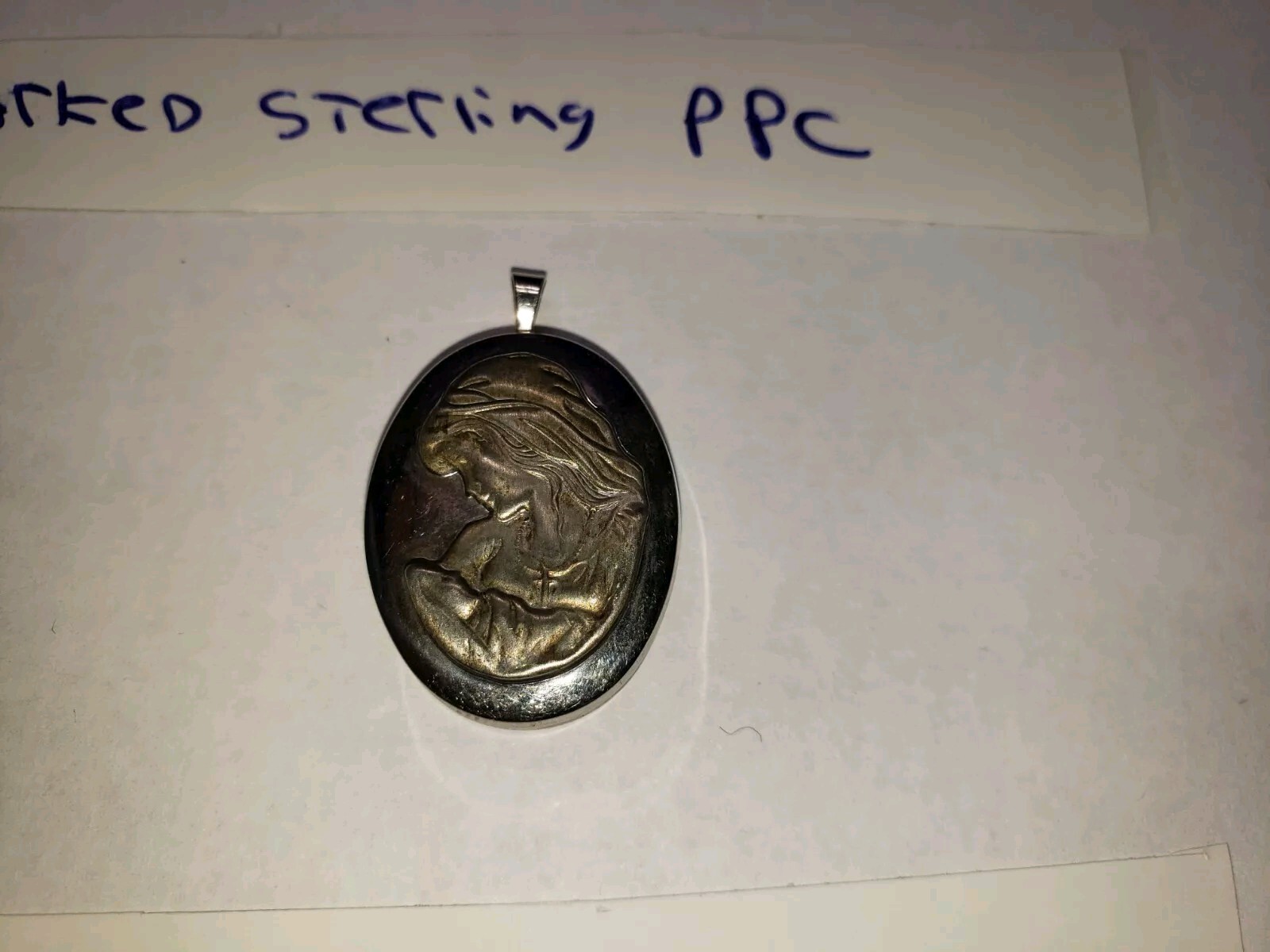 .925 Sterling Silver PPC Fingerprint Locket Mother & Child Vintage 1980’s .925