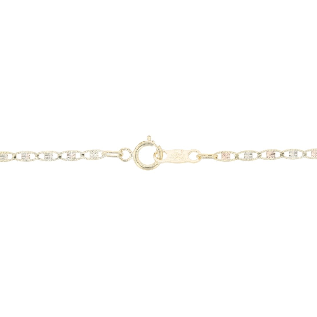 1.9mm Diamond-Cut Anchor Chain 23.5″ Necklace 10k Multi-Tone Gold 2.97 Grams