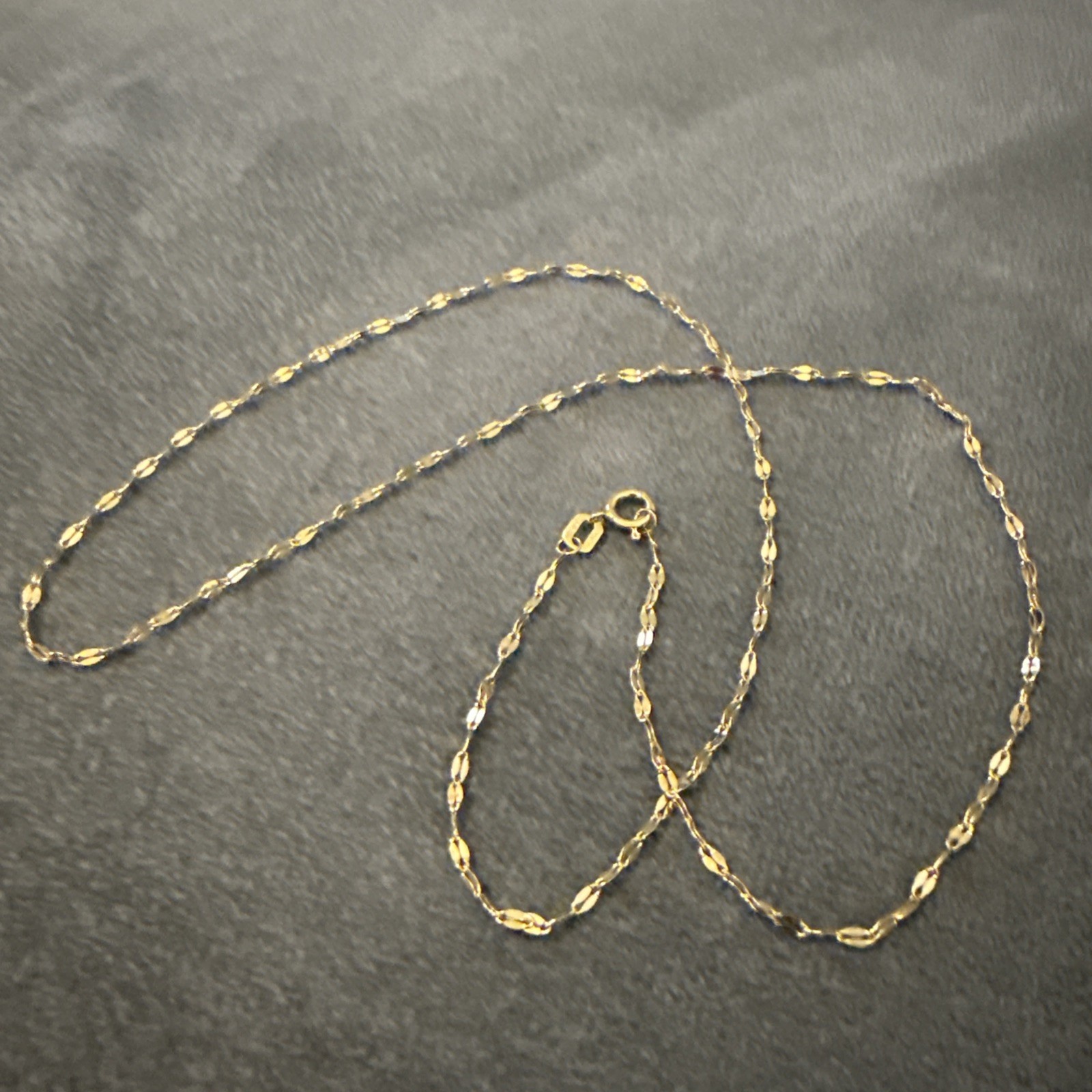 Genuine 10k Solid Italian Gold Mirror Chain 18″ 1.5mm .86g