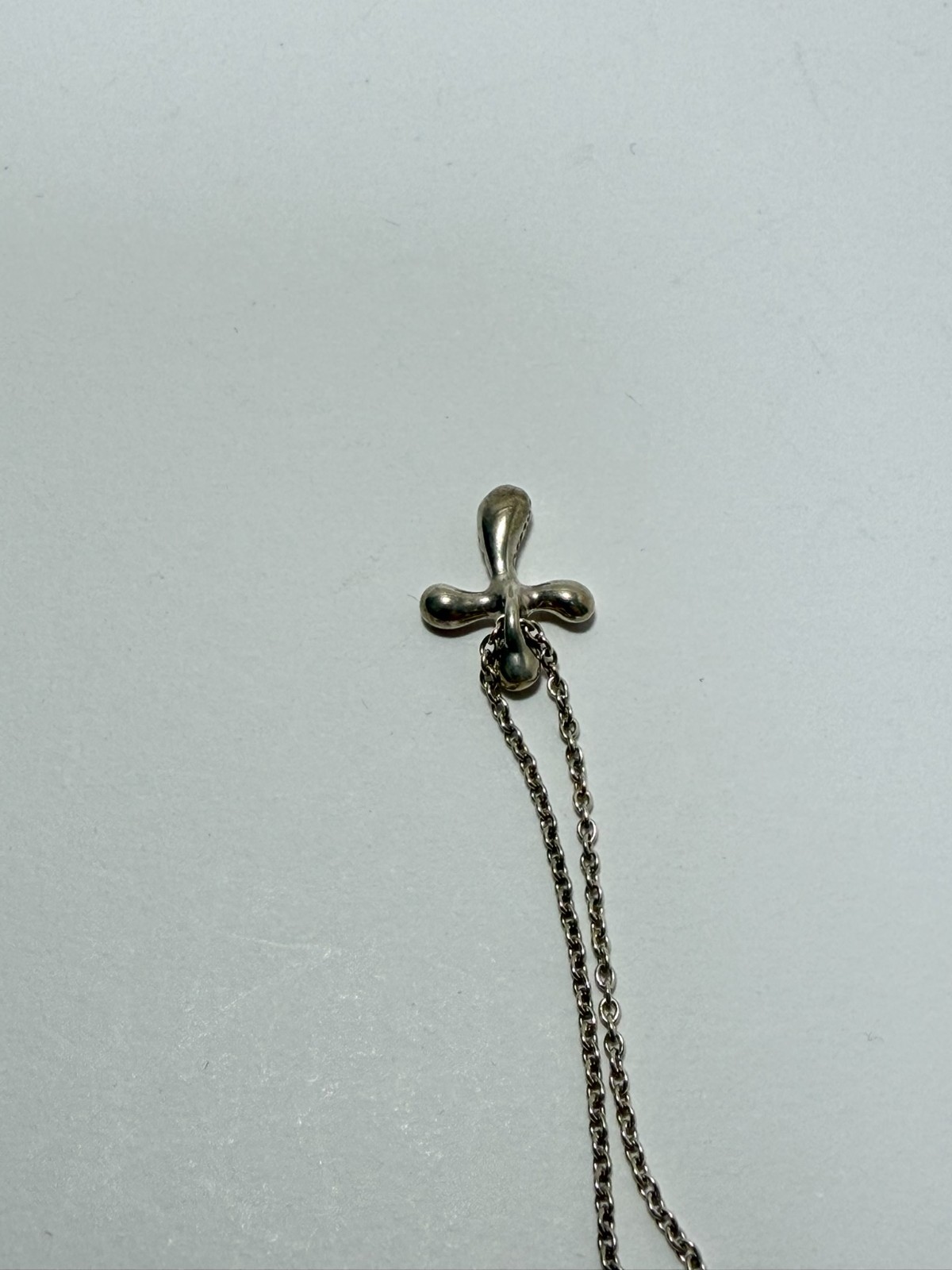 Tiffany & Co. Cross Small Pendant Necklace Peretti Silver925 excellent F/S