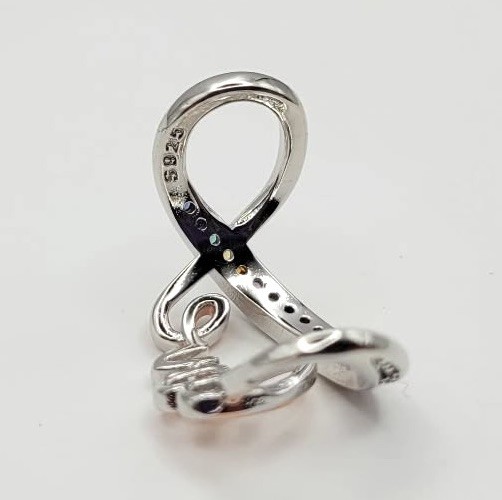925 Sterling Silver Rose Gold Love Infinity Charm Pendant For Bracelet /Necklace