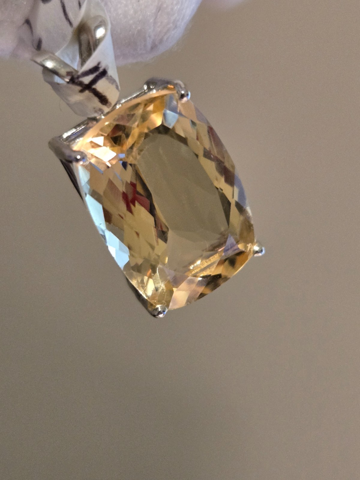 EXCELLENT CITRINE PENDANT 6.90CT NATURAL GLOWING/GREAT SATURATION/COLOR/LUSTER!