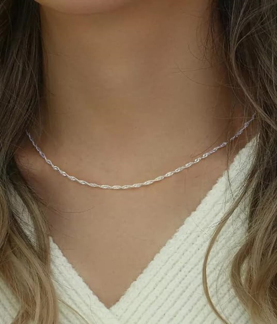 1MM 925 Sterling Silver Italian Diamond Cut Singapore Chain Necklace 16″-30″