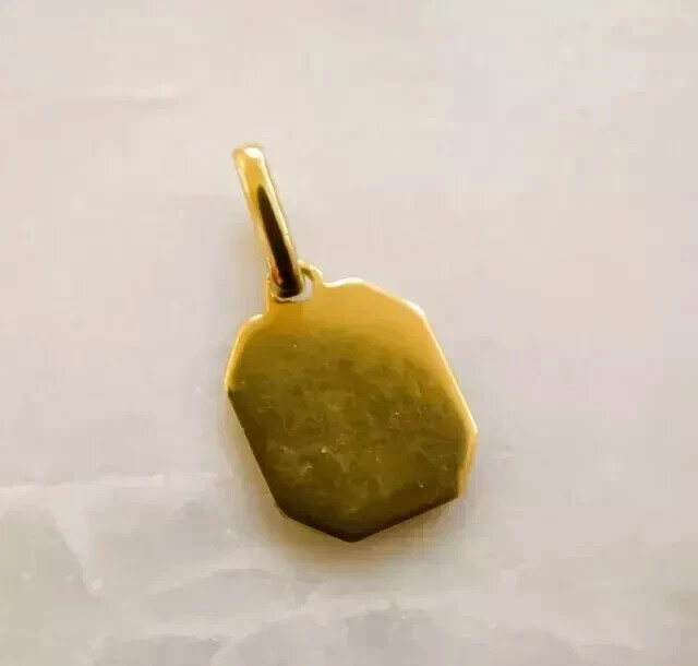 French Medal Love Augis Shield Pendant 14k Yellow Gold Plated Lab Created Ruby