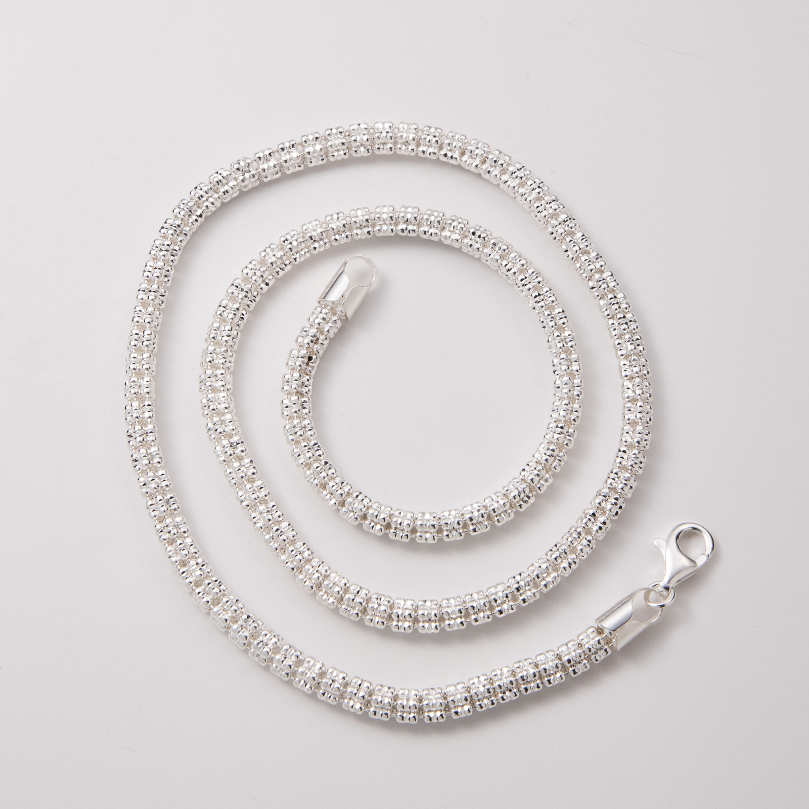 5mm Diamond-Cut Ice Link Chain Sterling Silver 925 Italy All Sizes