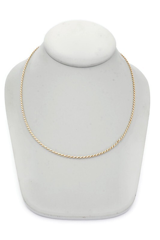 Sterling Silver 925 Rope Chain Necklace 18.25″ Italy