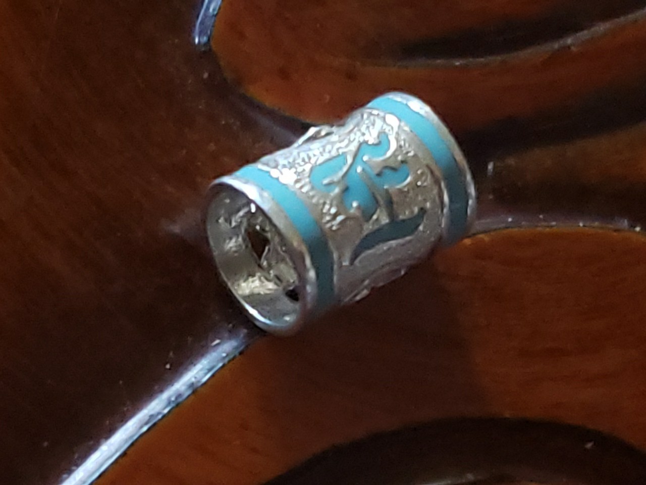 Hawaiian Baby Silver Initial Pendant Enamel 8mm X 6mm Slide Blue Or Pink Letter
