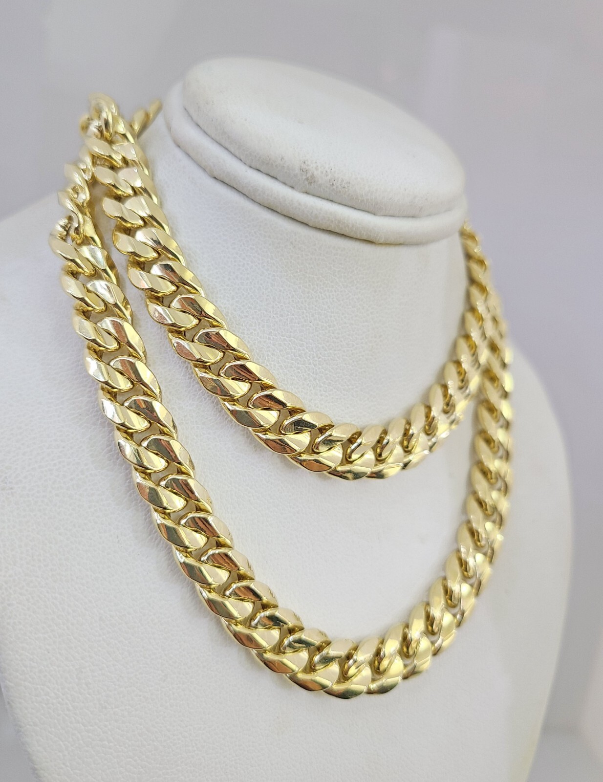Real 14k Gold Chain Miami Cuban Link Necklace 22″ 9mm 14KT Men’s Ultra Hollow.