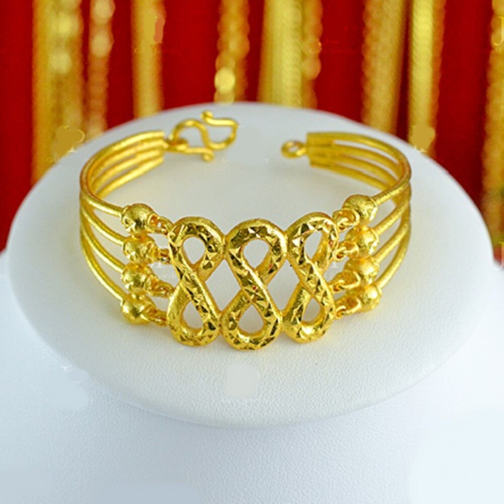 Thai 24k Gold Plated Bracelet Infinity Yellow Chain Weight 3 Baht Jewelry Luxury