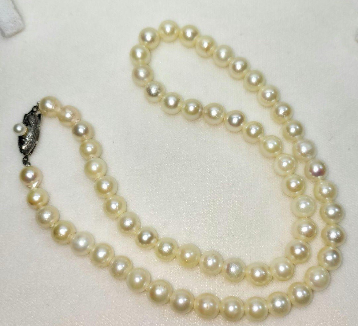 Akoya Pearl Necklace Seawater 6.5-7.0mm SV 17.3in Made in Japan