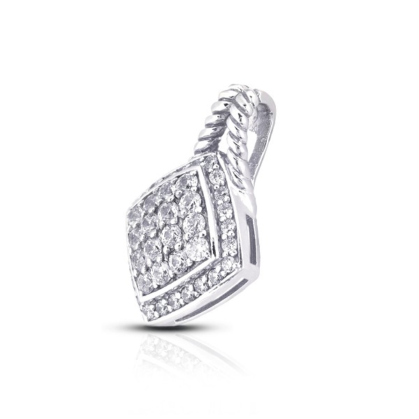 1.48ctw E VS1 Round Brilliant Earth Mined Certified Diamonds White Gold Pendant
