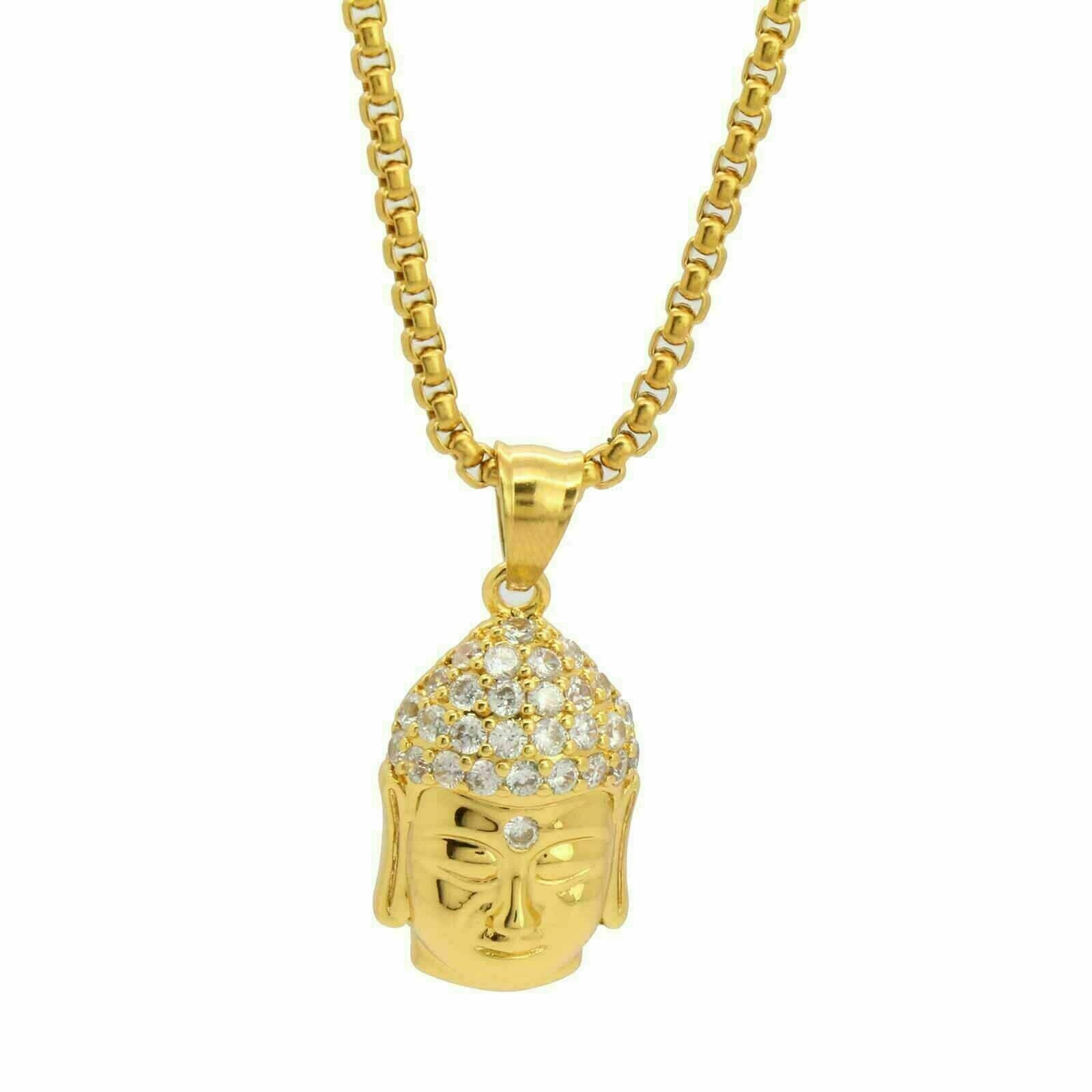 2.00Ct Round Cut Real Moissanite Buddha Pendant 14k Yellow Gold Plated