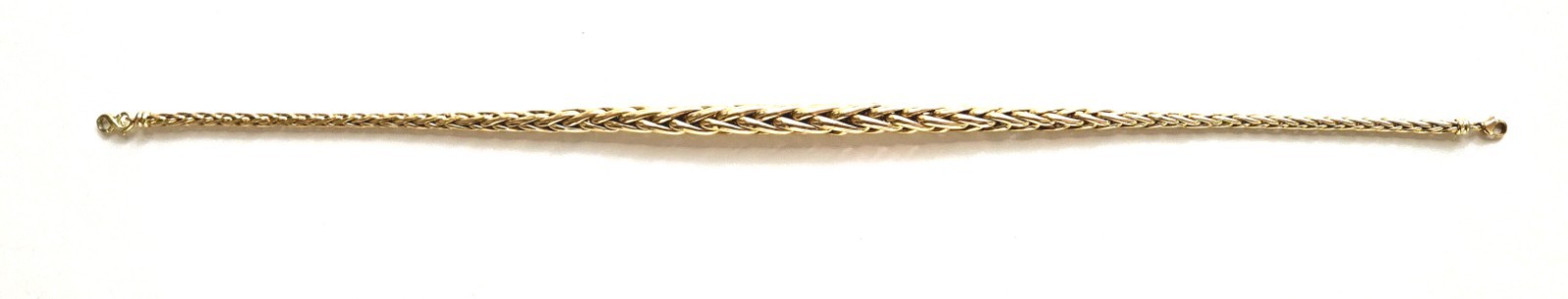 Italian 14K Gold Graduated Foxtail Wheat Spiga Link Necklace 25.4g 17″ 585