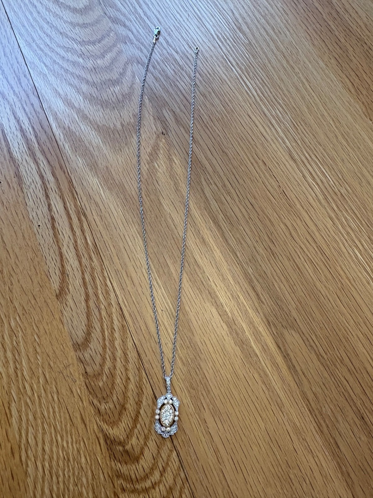 14k YELLOW & WHITE GOLD NECKLACE .50 diamond weight 18″ chain