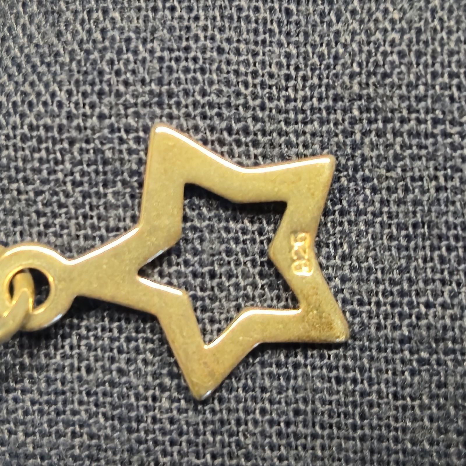 925 Sterling Silver Star Necklace 35cm Short Chain Kids Small Adults VGC