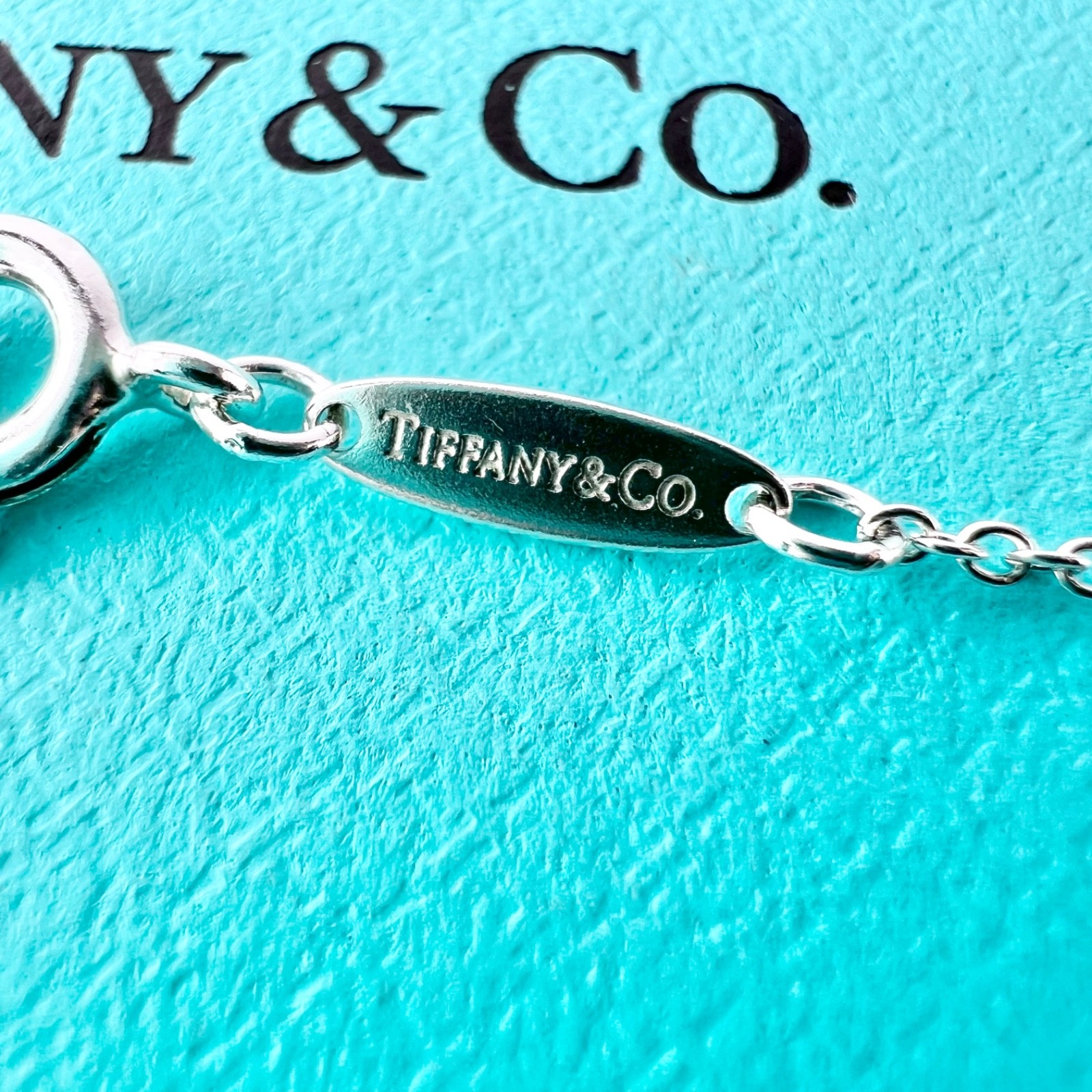 TIFFANY & Co Elsa Peretti Double Open Heart Silver Small Rose Gold Mini Necklace
