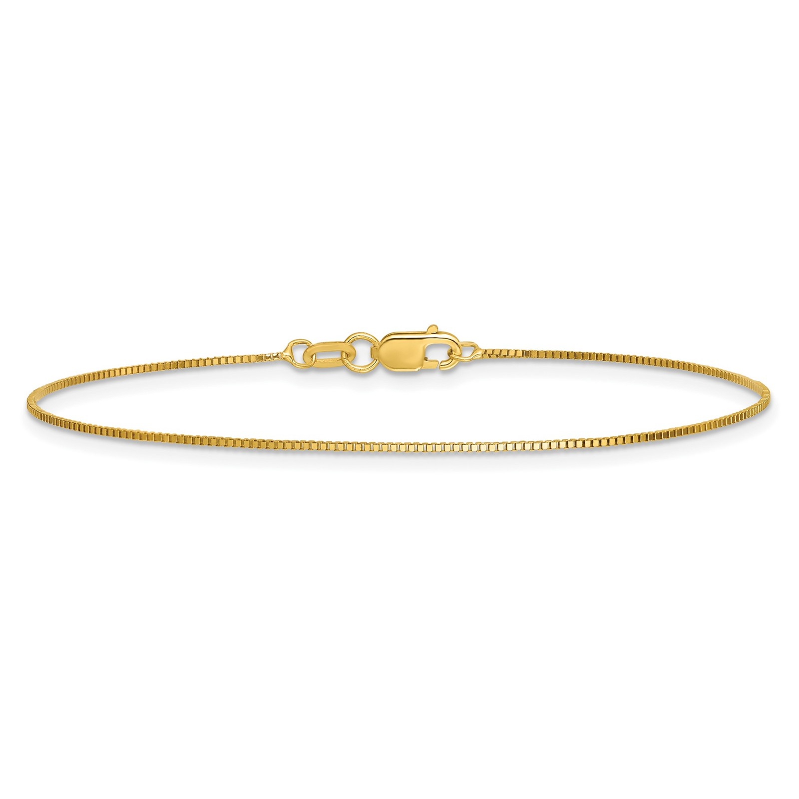 14K 7 inch .7mm Box with Lobster Clasp Bracelet Chain Necklace Mens Womens