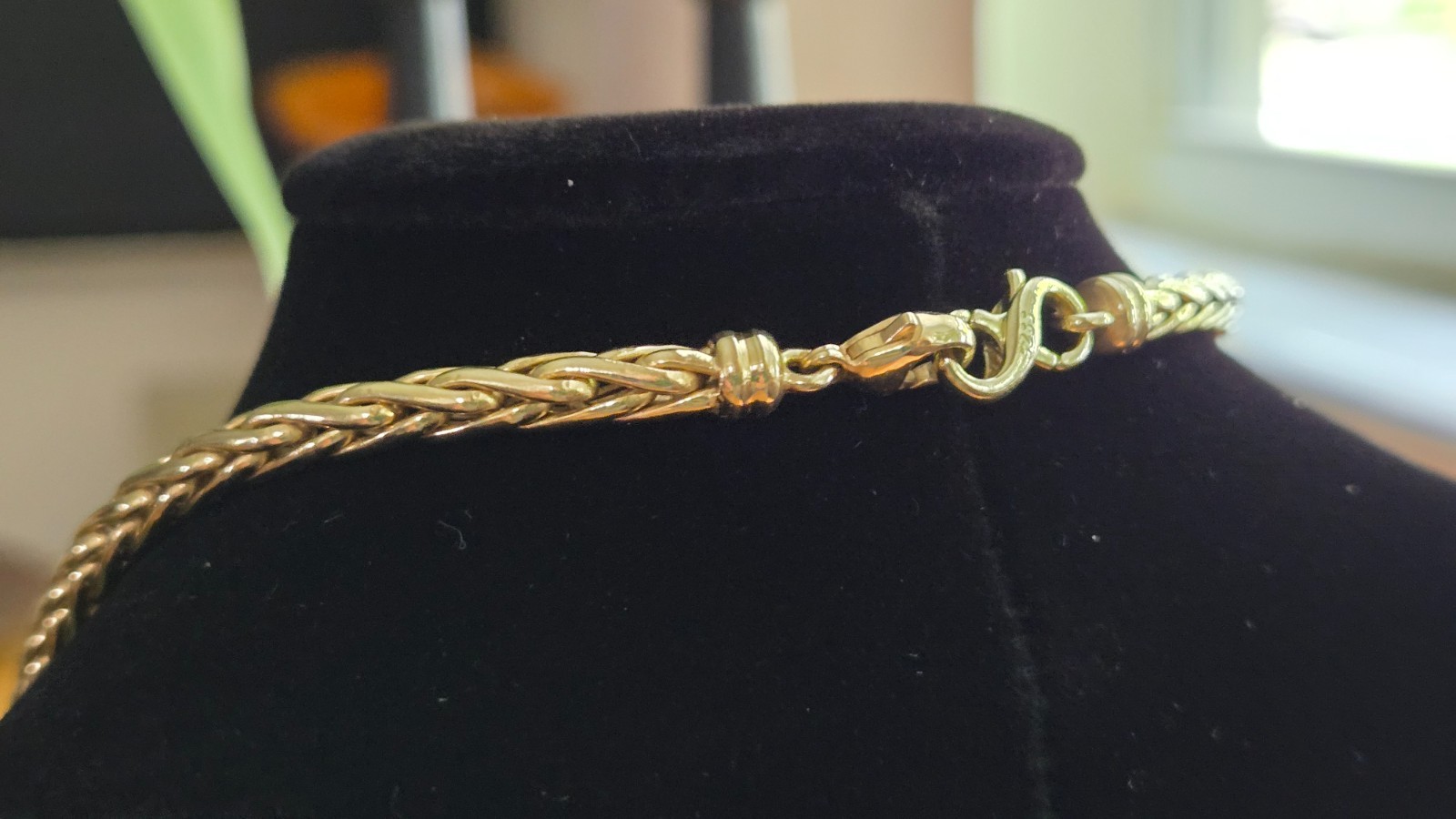 Italian 14K Gold Graduated Foxtail Wheat Spiga Link Necklace 25.4g 17″ 585