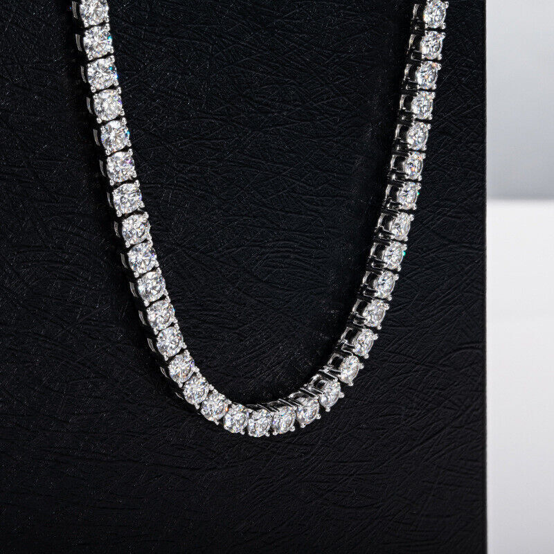 6.5mm 16-24″ VVS1 D Moissanite Tennis Chain Solid 925 Passes Diamnd Tester!