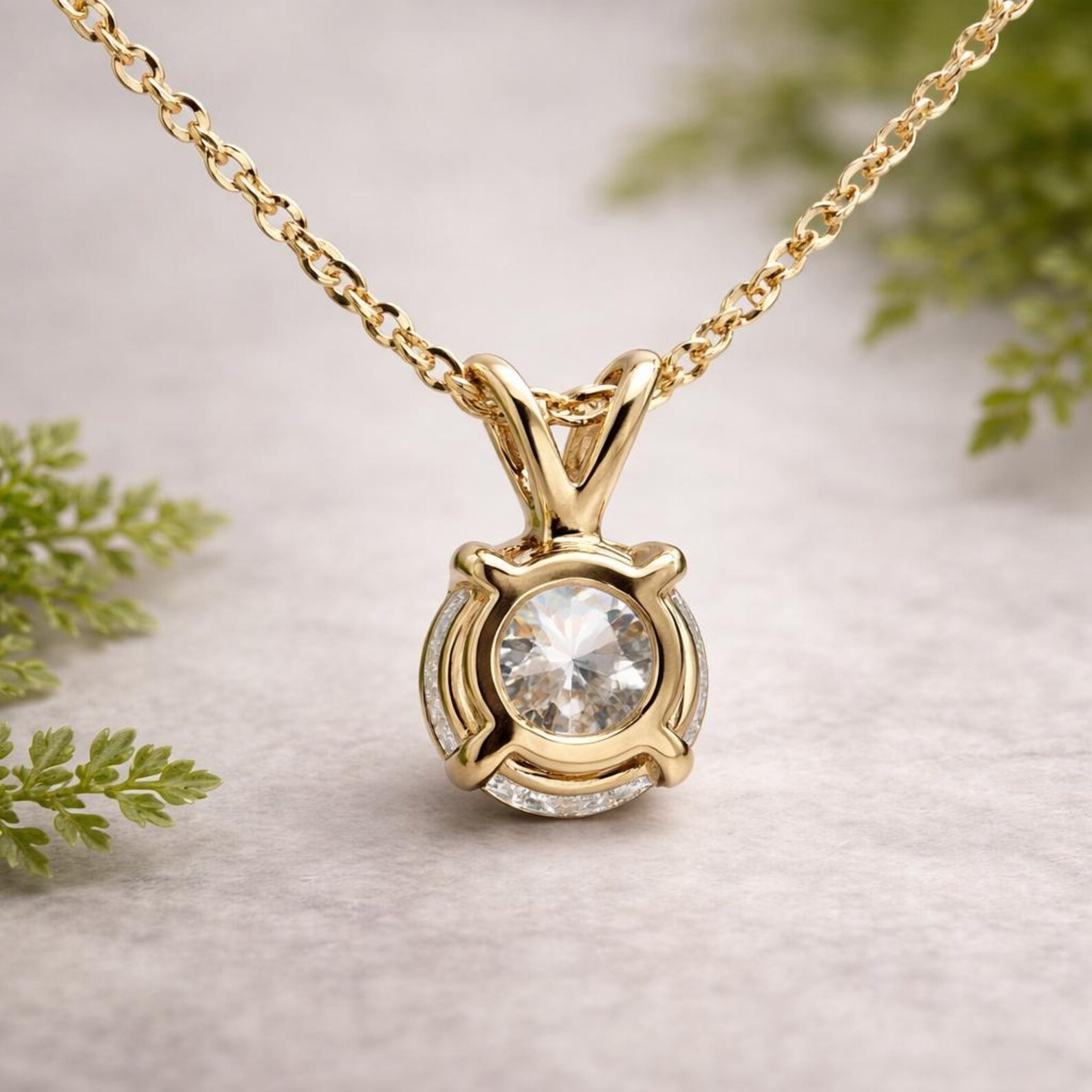 2.40 Ct White Treated Round Cut Diamond Solitaire Pendant in 925 Silver