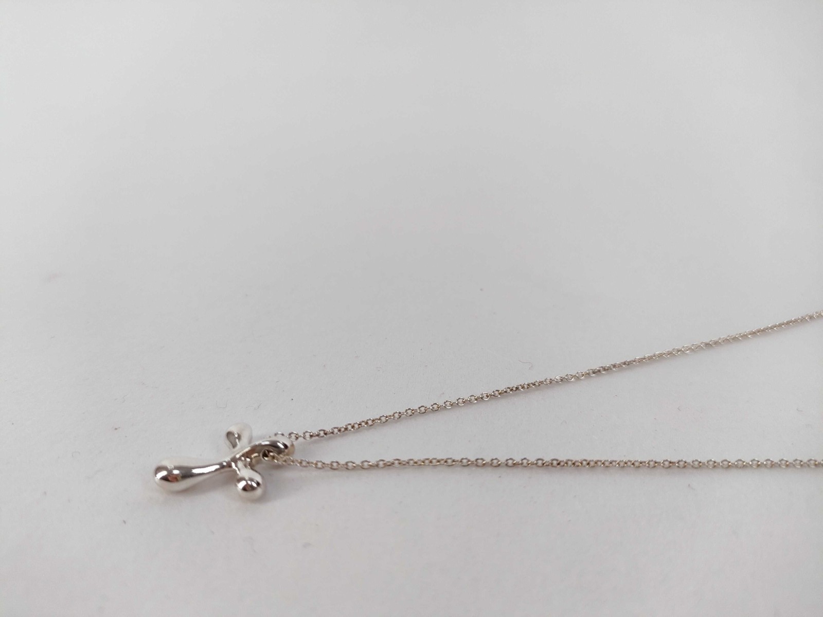 Tiffany & Co.Small Cross Pendant Necklace Elsa Peretti Sterling Silver 925 NoBox