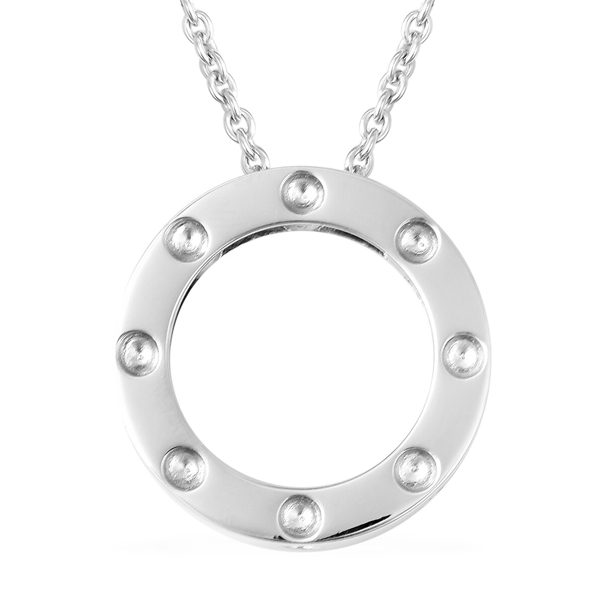 Natural Ruby Branded Rachel Galley Circle Pendant 30″ in Sterling Silver