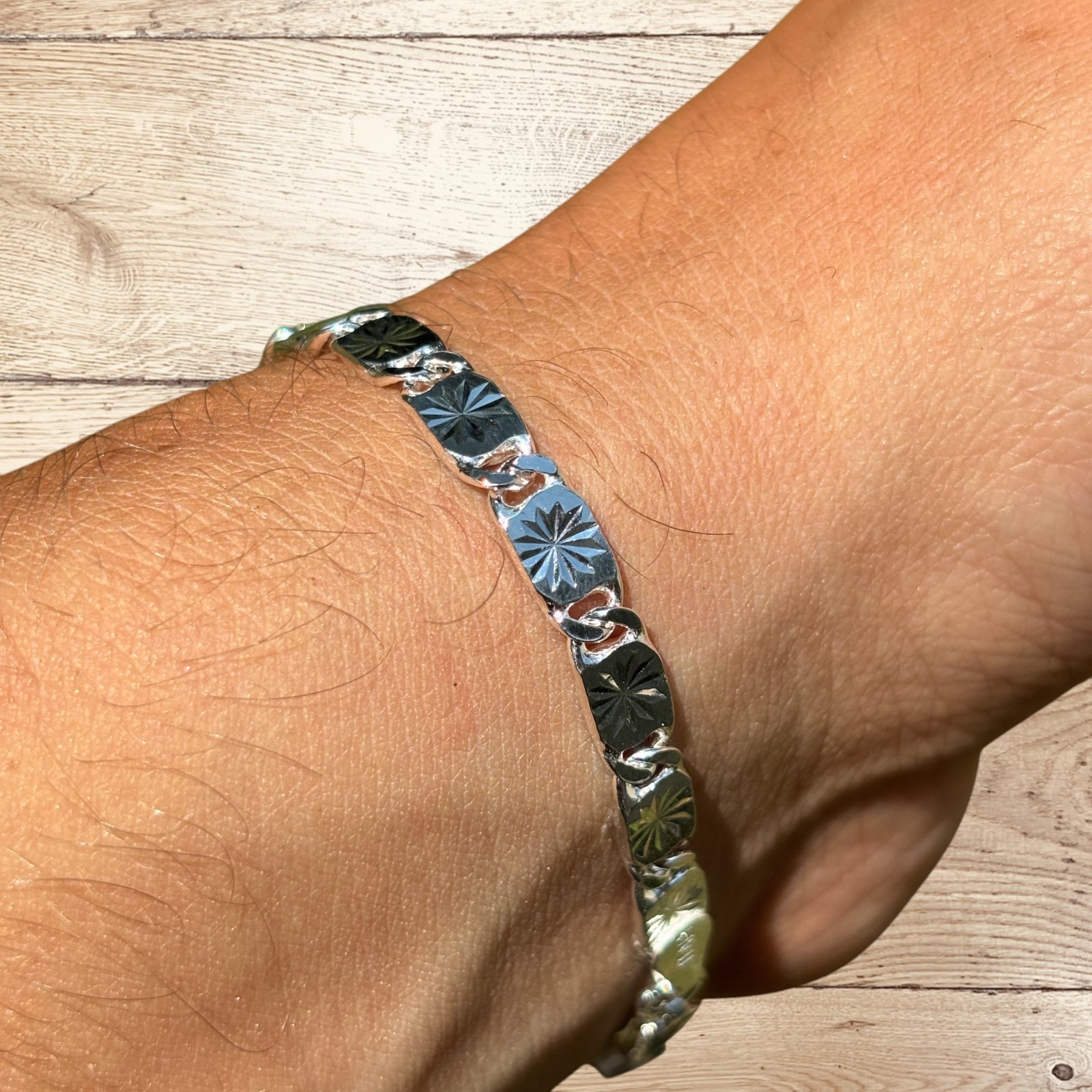 5mm Valentino Link Bracelet – Real Solid 925 Sterling Silver MADE IN ITALY