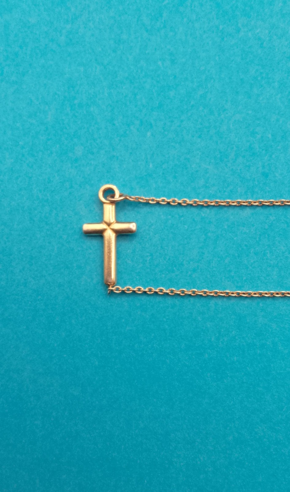 925 Sterling Silver Gold Vermeil Danecraft Cross Pendant Necklace Minimalist