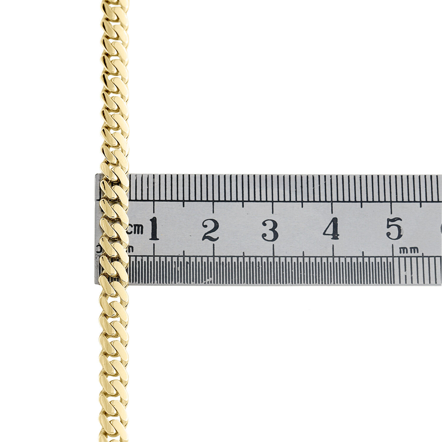 10K Yellow Gold High Polish 5mm Monaco / Cuban Link Chain Statement Necklace 16″