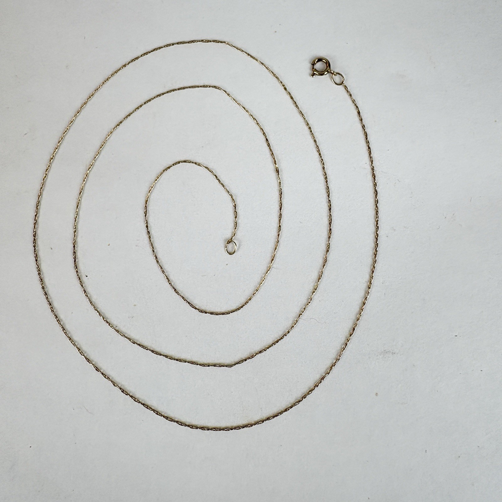 Chain GOLD 20” 10k Vintage Necklace Yellow Dainty Oval Paperclip Chain .4g