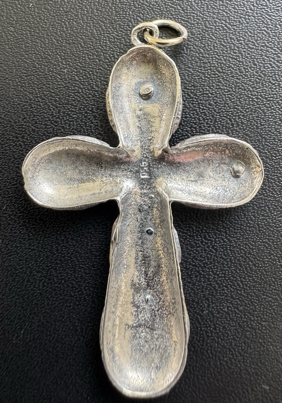 950 Platinum Large Cross Pendant 6.85g Religious Estate Jewelry 2.25” Tested