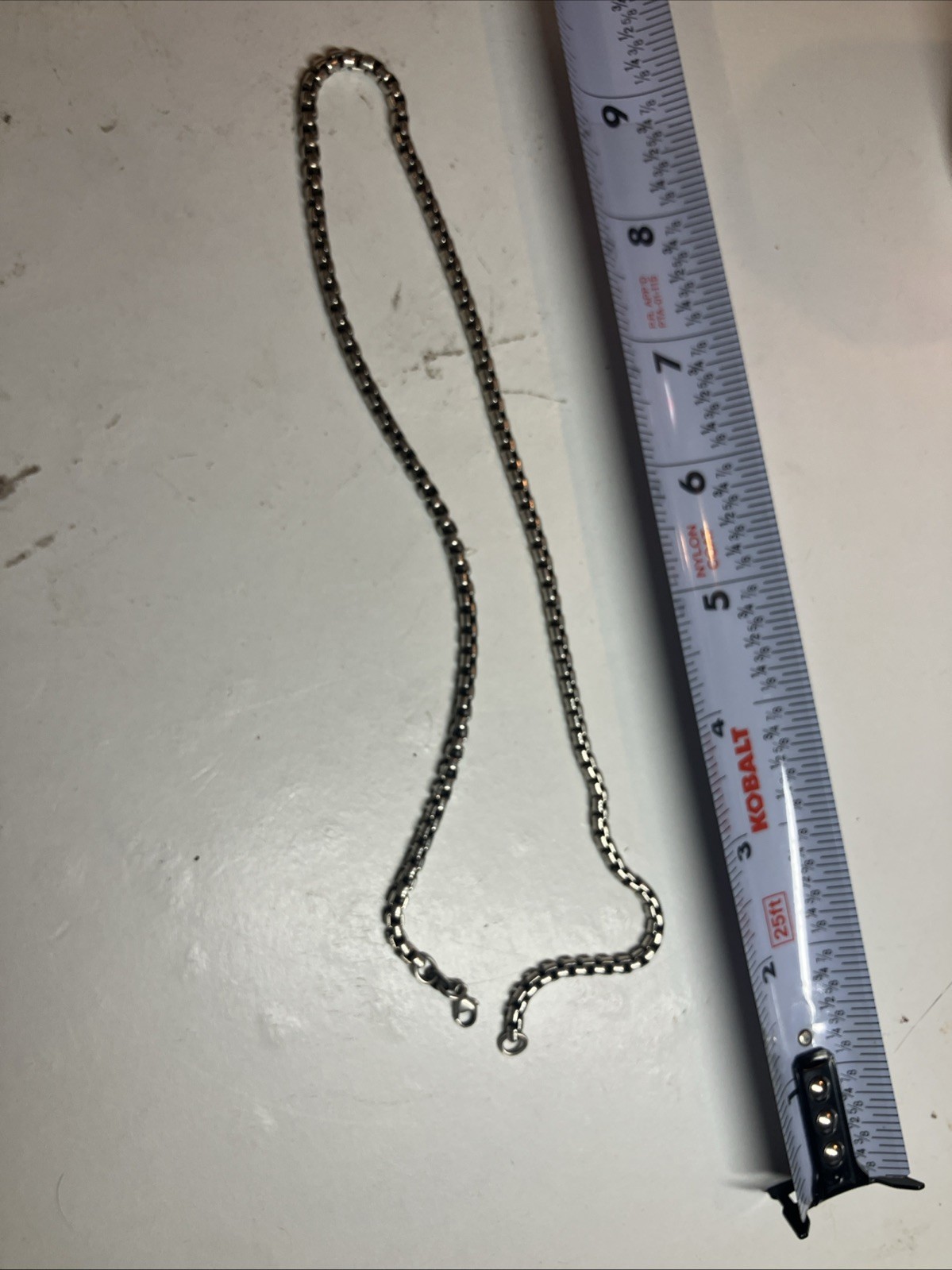 24.8g Avery .925 Square Link Chain Heavy Wearable/Scrap 18’’