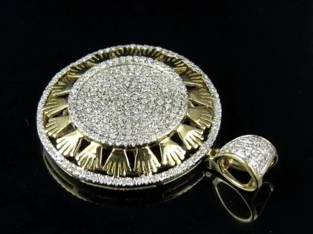 14K Yellow Gold Plated 1.70Ct Round Lab Created Diamond Unisex Teardrop Pendant