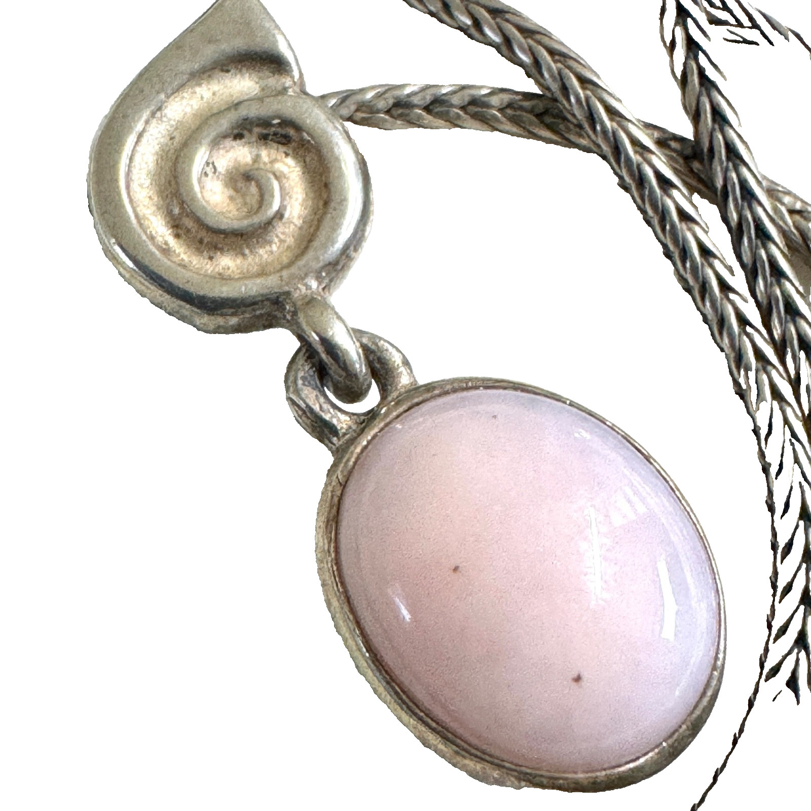 RARE AND RETIRED PANDORA PINK OPAL Sterling Silver Necklace 390116RHO-45