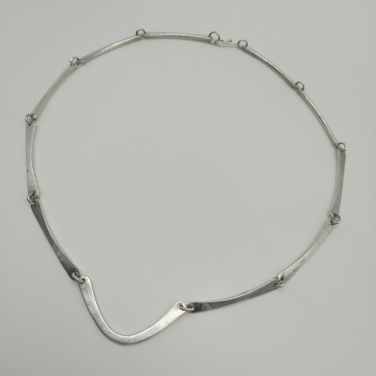 Vintage Jeep Collins Sterling Silver 925 Flat Bar Link Chain Necklace 20″
