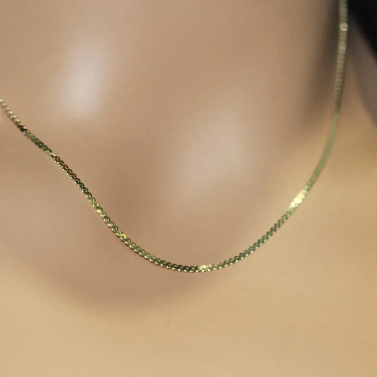 14k Yellow Gold 1.53mm Serpentine Chain Necklace 16.5inches