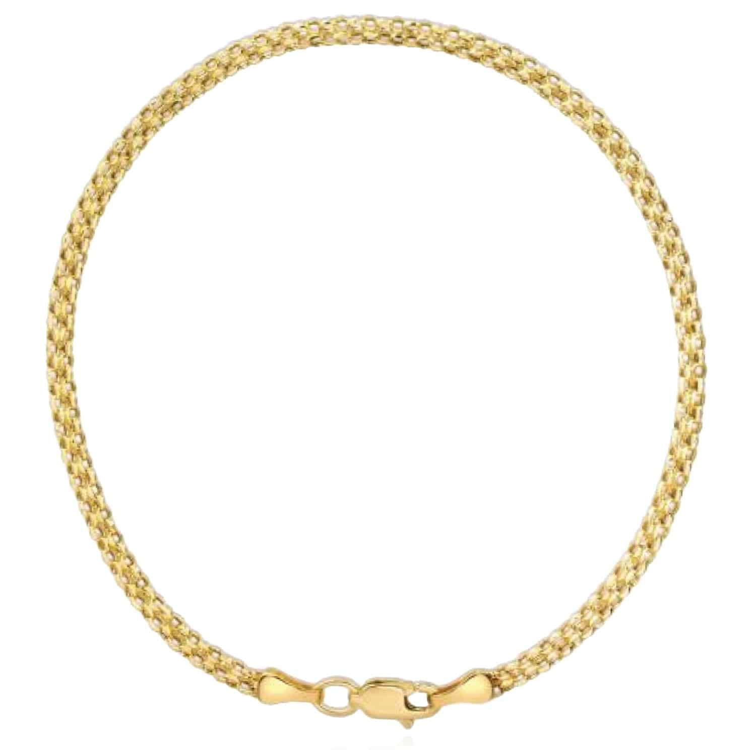 14K Yellow Gold 2.5mm-7mm Bismark Bracelet (Solid Links) 7.25″