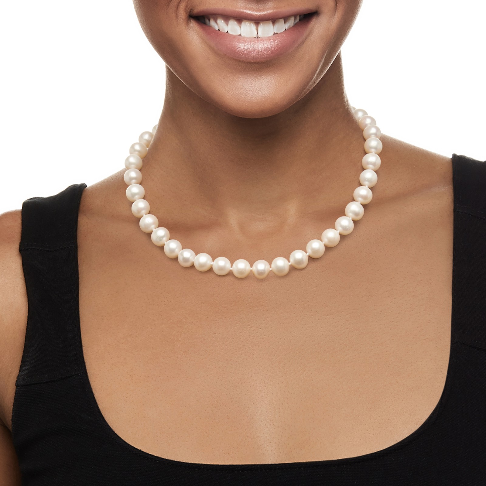 Ross-Simons 9-10mm Cultured Pearl Necklace With 14kt Yellow Gold