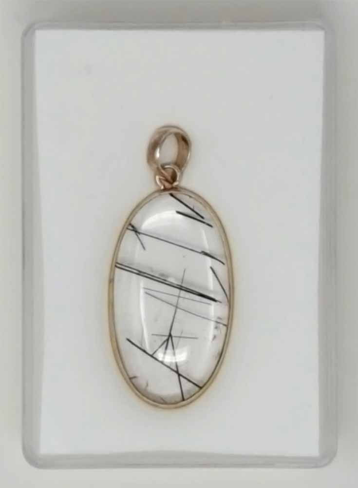 Silver Pendant Gemstone Tourmaline Quartz 13.8g AA Quality Eye Clean 925 Silver