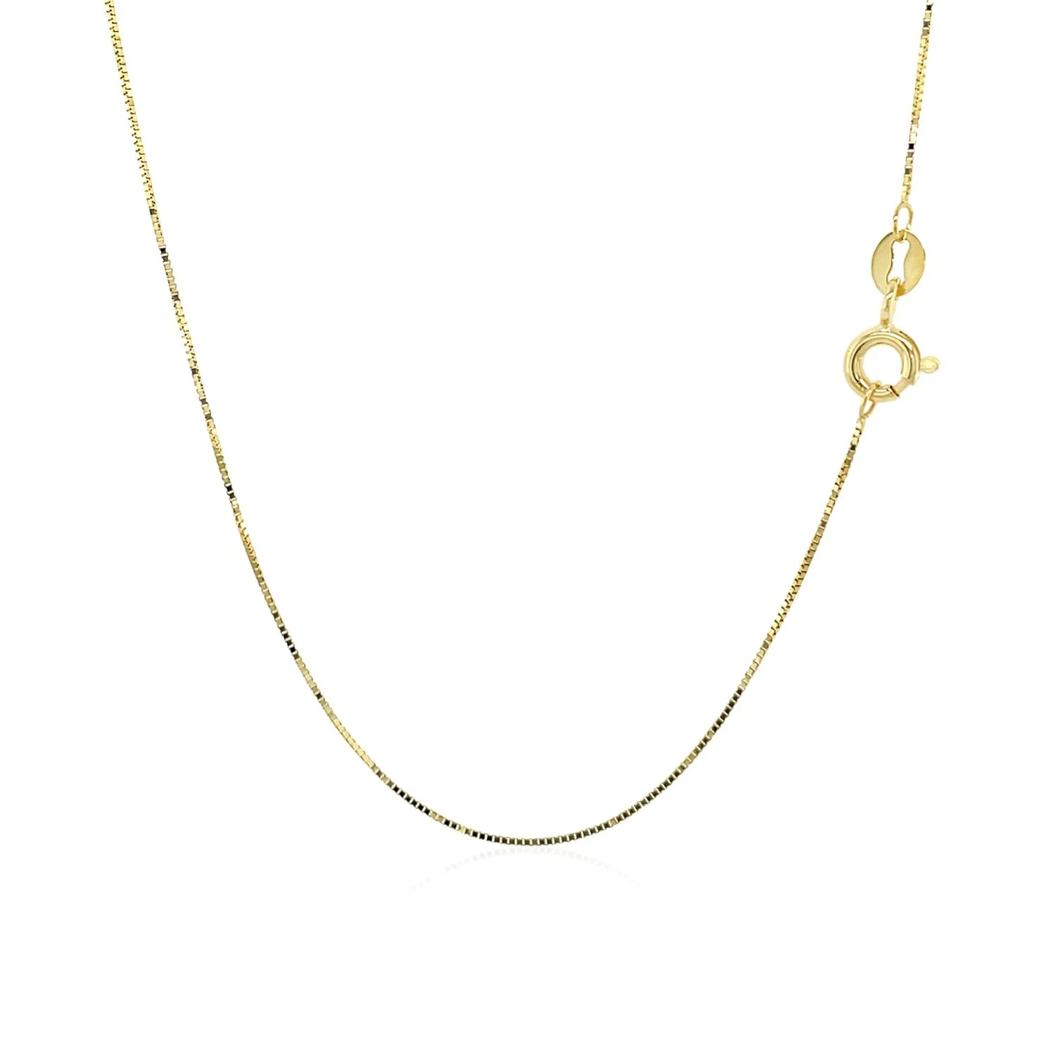 10k Yellow Gold Classic Box Chain 0.45mm 18 inches