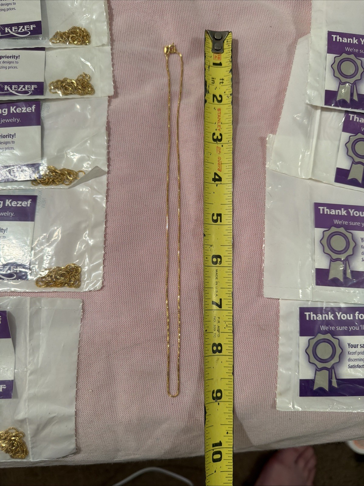 10 Pc Sealed 18k Gold Italy 925 Sterling Silver 1MM Box Chain Necklaces 17 1/2”