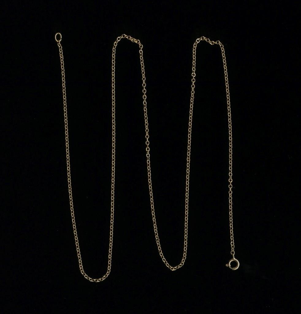 10K 1.50 Gram Fine Solid Yellow Gold 17″ Cable Link Pendant Necklace Chain (NJ