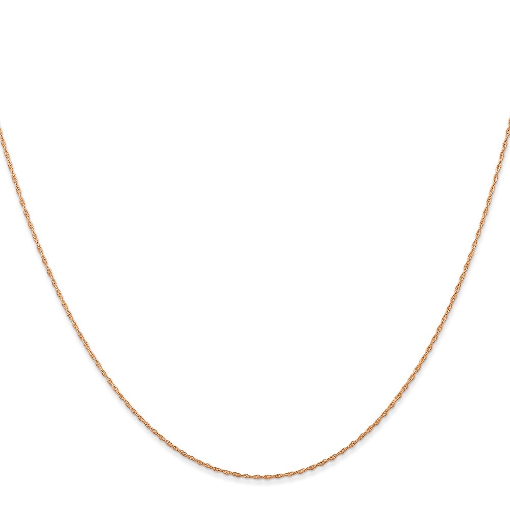 14K Rose Gold Carded .5mm Cable Rope with Spring Ring Clasp Chain Necklace 24″