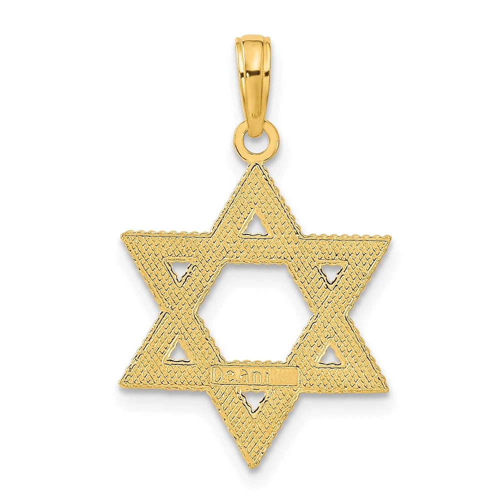 10K / 14K Yellow Gold Star Of David Pendant
