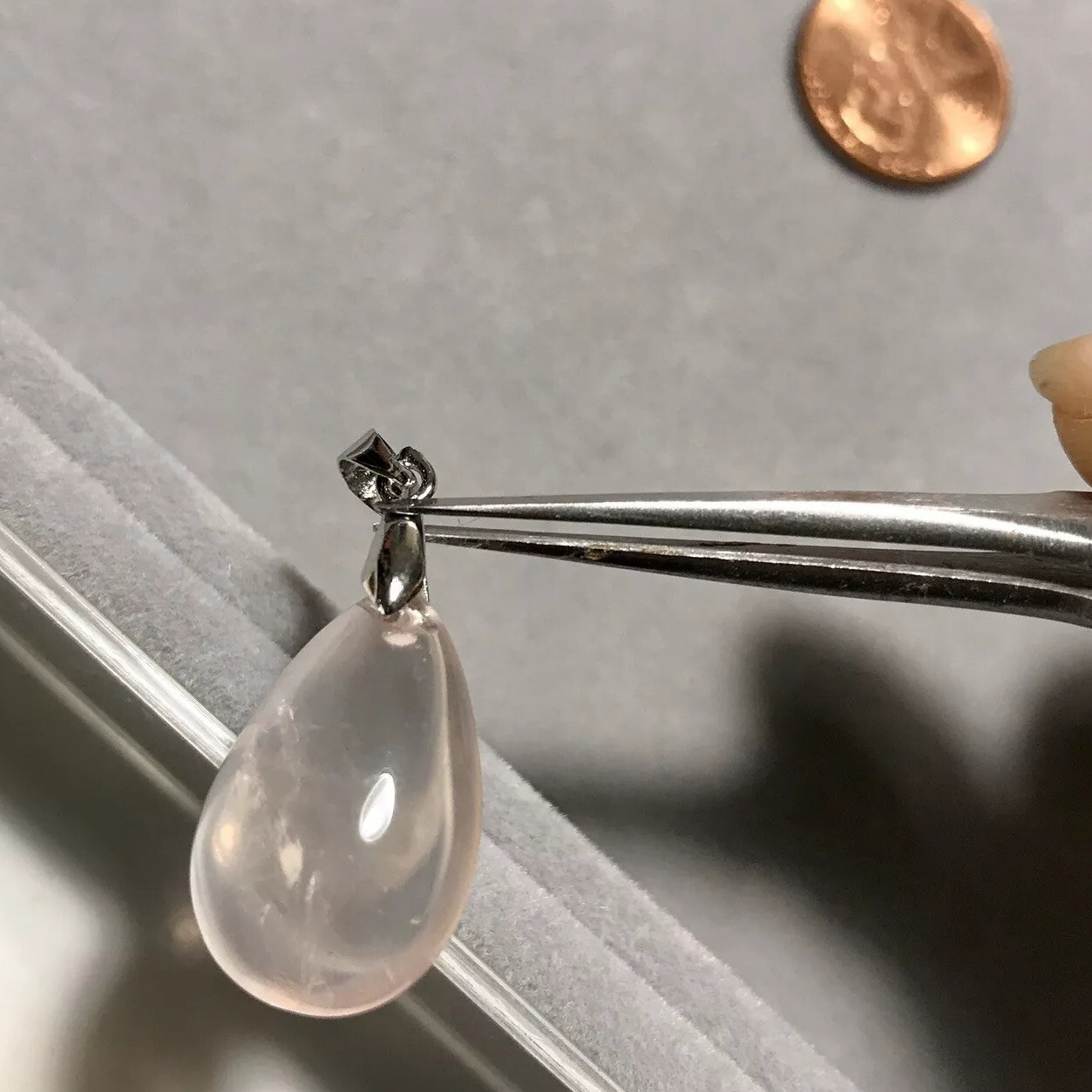 US SELLER NATURAL CRYSTAL Rose Quartz Brazil AAA TOP QUALITY PENDANT NECKLACE