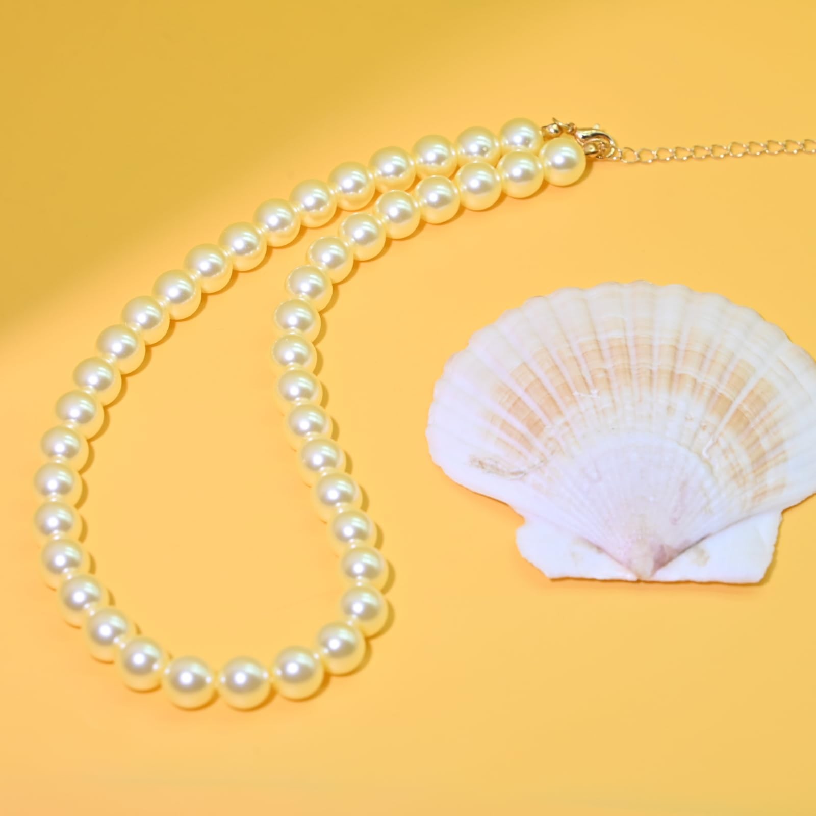 Colorful Mood Choker Baroque Bead Imitation Pearls Necklace, Women, Adults – 09